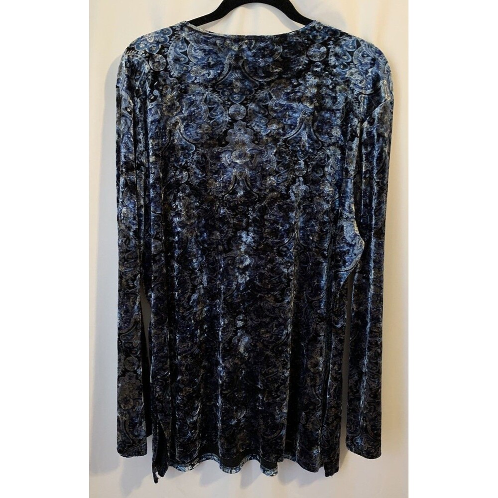 Venezia Womens Size 18 20 Top Velvet Pullover Long Sleeves Stretch Tunic - Picture 2 of 6